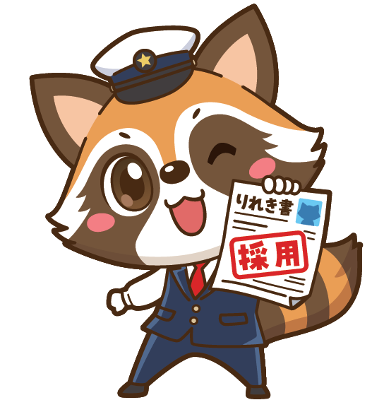 採用決定を伝えるBE DRIVERのキャラクター