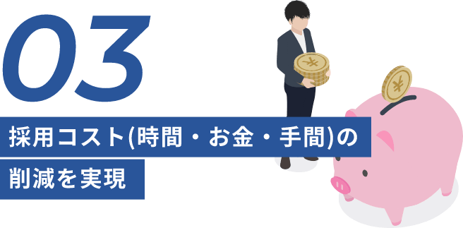 採用コスト(時間・お金・手間)の 削減を実現