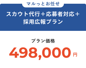 運用＋支援＋応募者対応 ＋採用広報プラン価格498