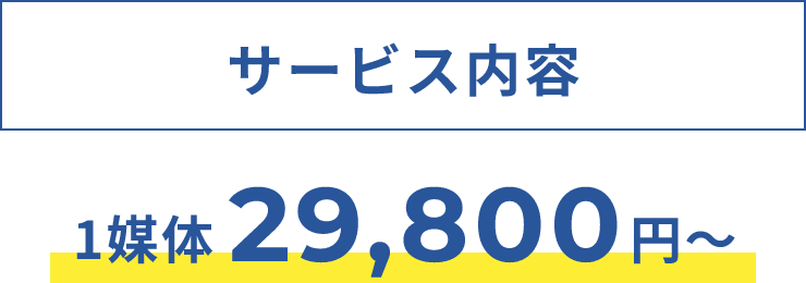 サービス内容1媒体29,800円～