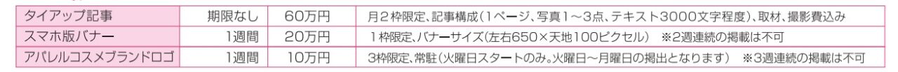 専門サイトオプション掲載料金