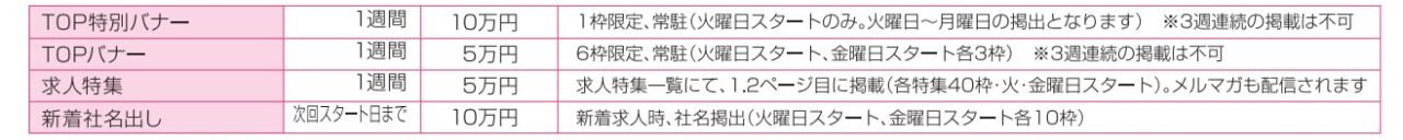 PC版露出アップオプション料金表