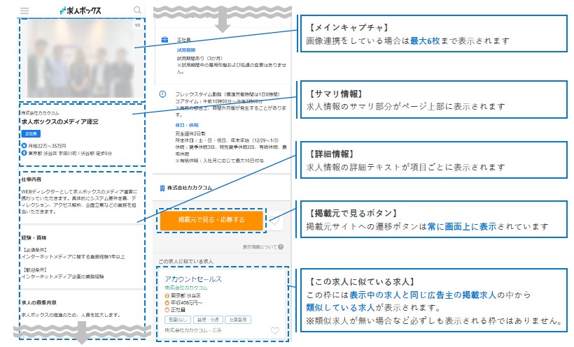 求人ボックス原稿詳細画面イメージ